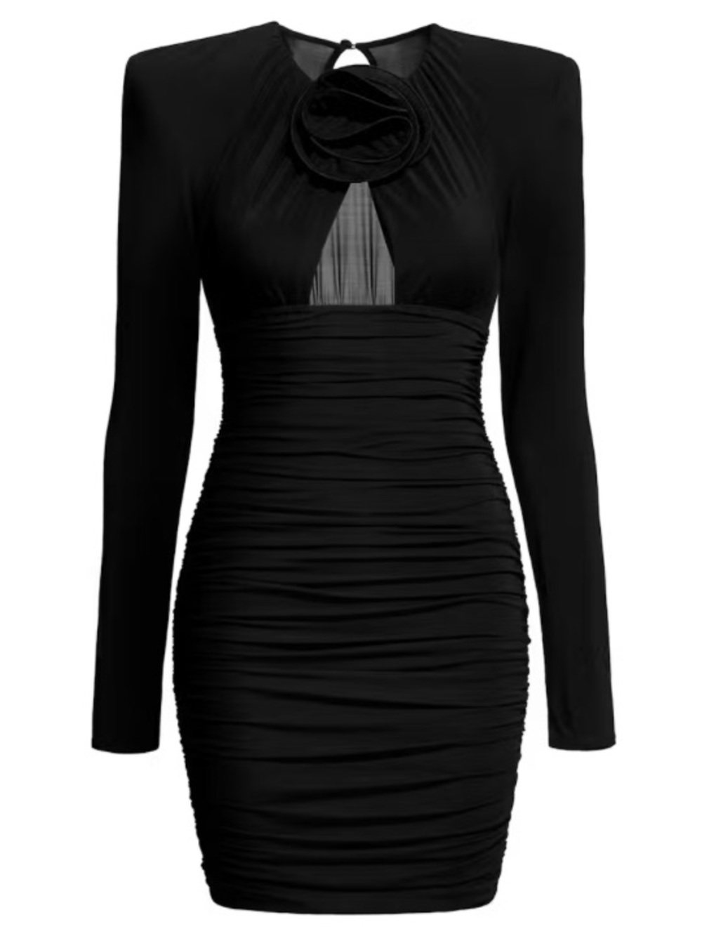 NWOT H&M X Magda Butrym Rose Appliqué Dress w Shoulder Pads M